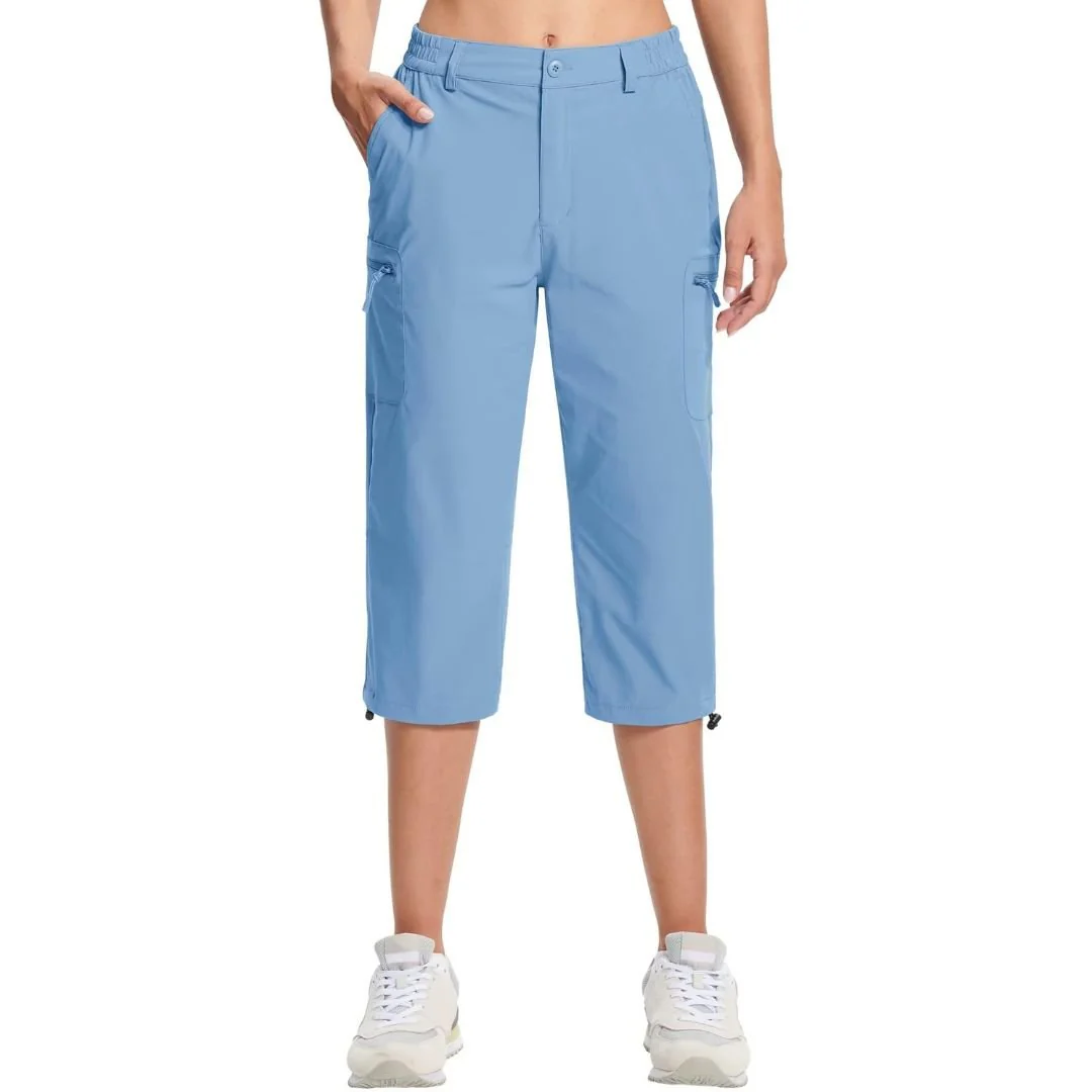 Women's Hiking Pants Cargo Capris Lightweight Stretch Water Resistant Joggers