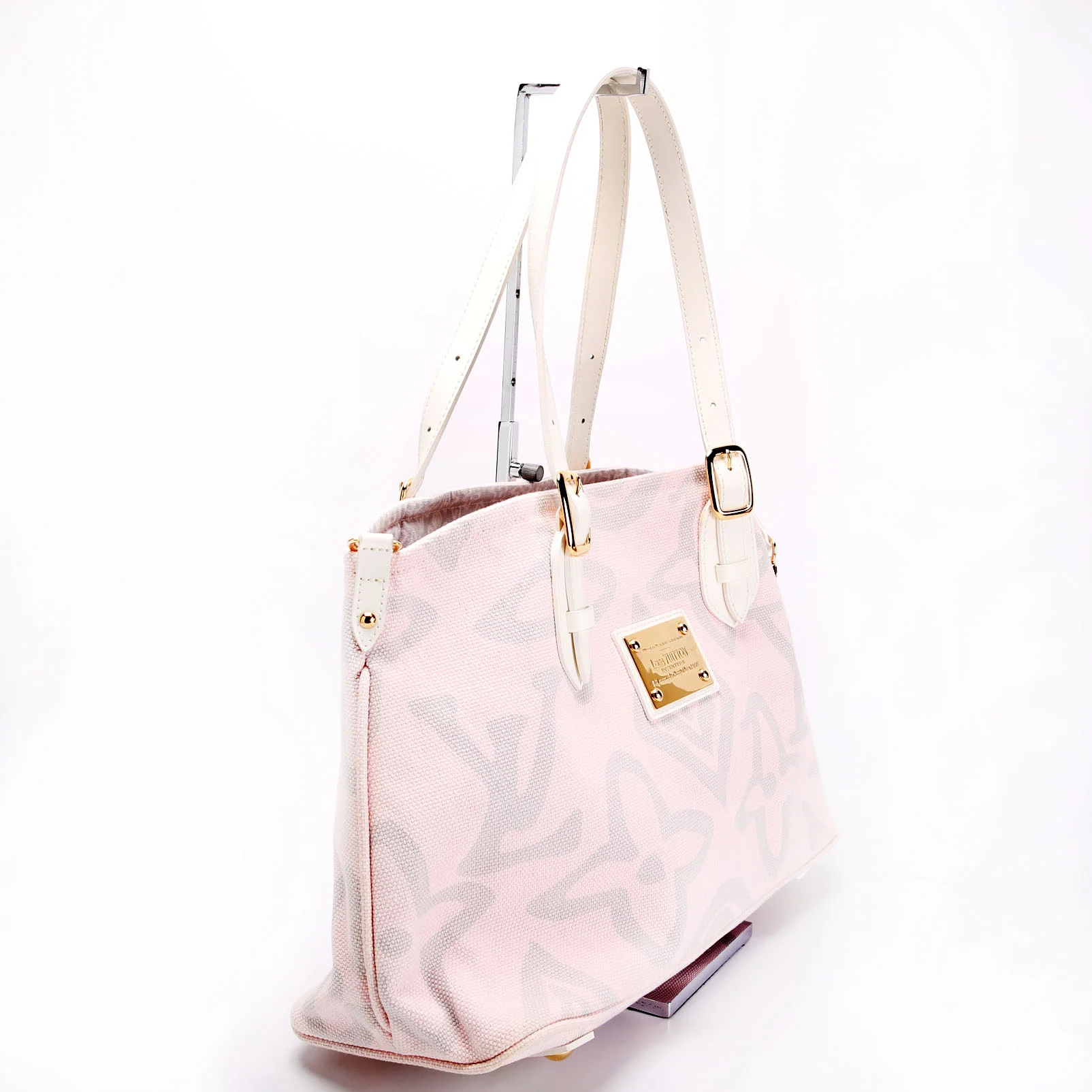 LOUIS VUITTON Cabas Tahitienne MM Canvas Light Pink/Gray