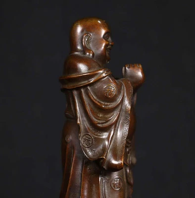 Qianlong Signed Old Chinese Copper Statue w/Buddha N4165