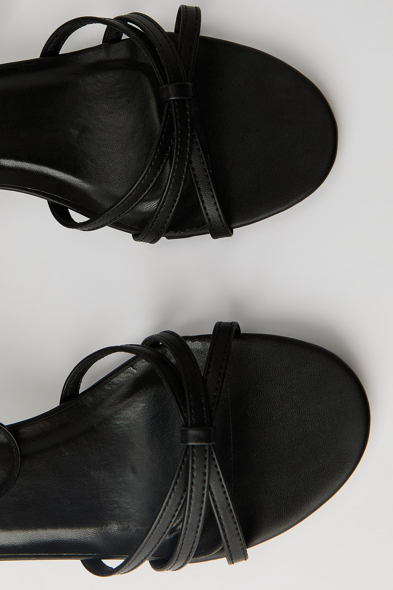 Faux Leather Strappy Kitten Heel