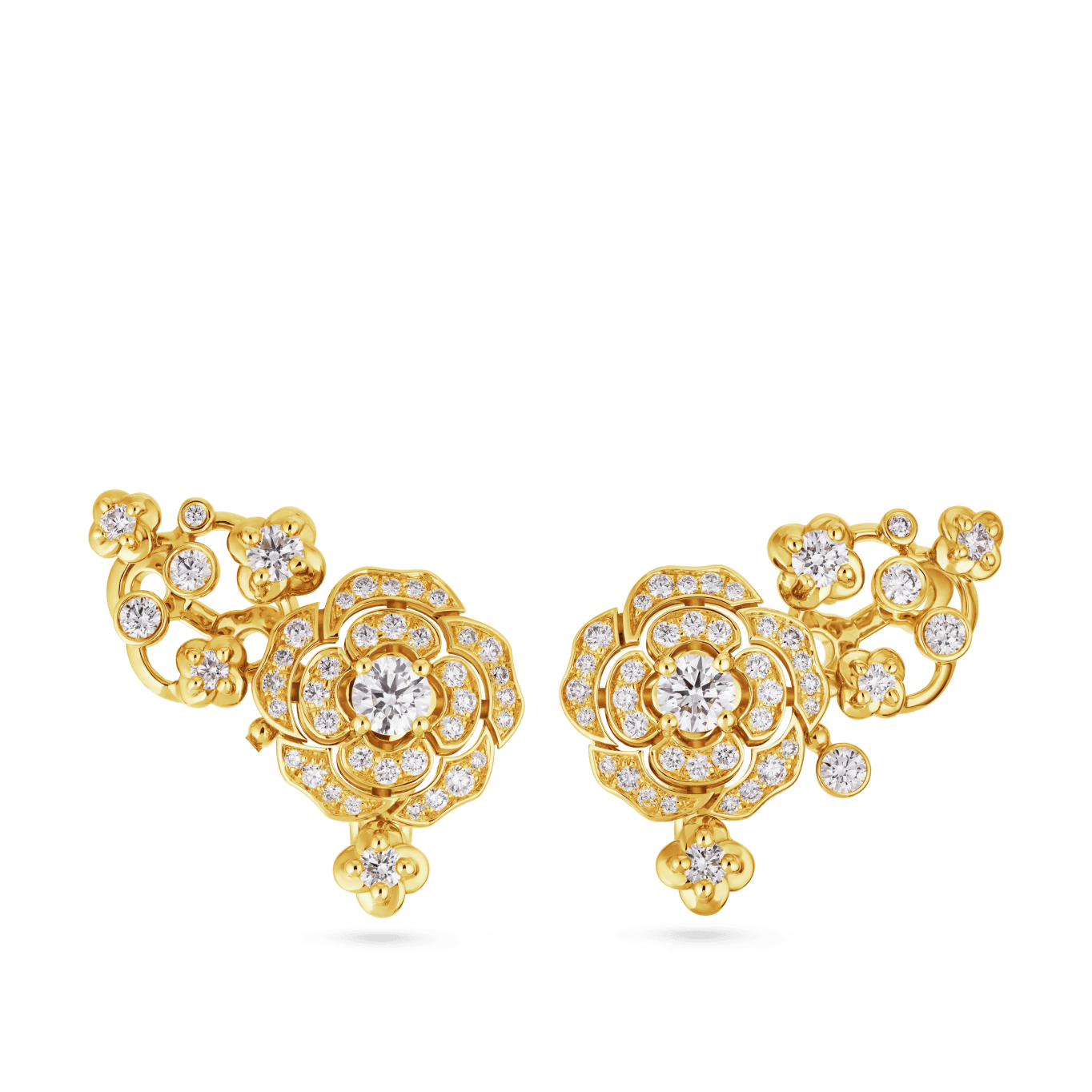 Bouton de Camélia crawling earrings