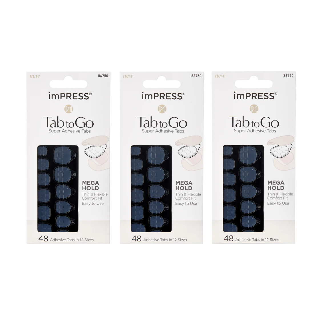 imPRESS Tab To Go Adhesive Nail Tabs 3-Pack Bundle