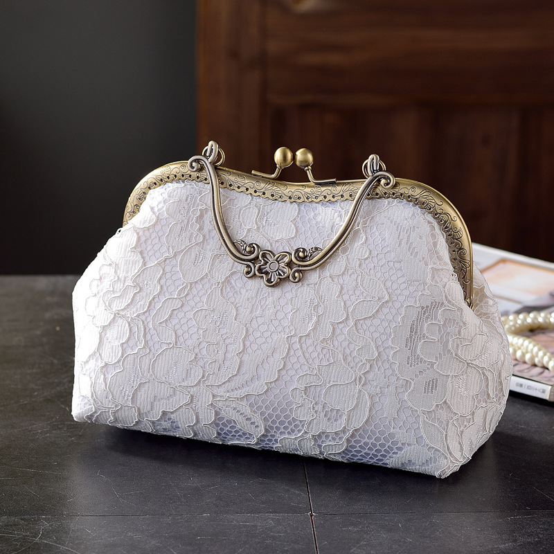 Lady bronze handbag lace messenger bag
