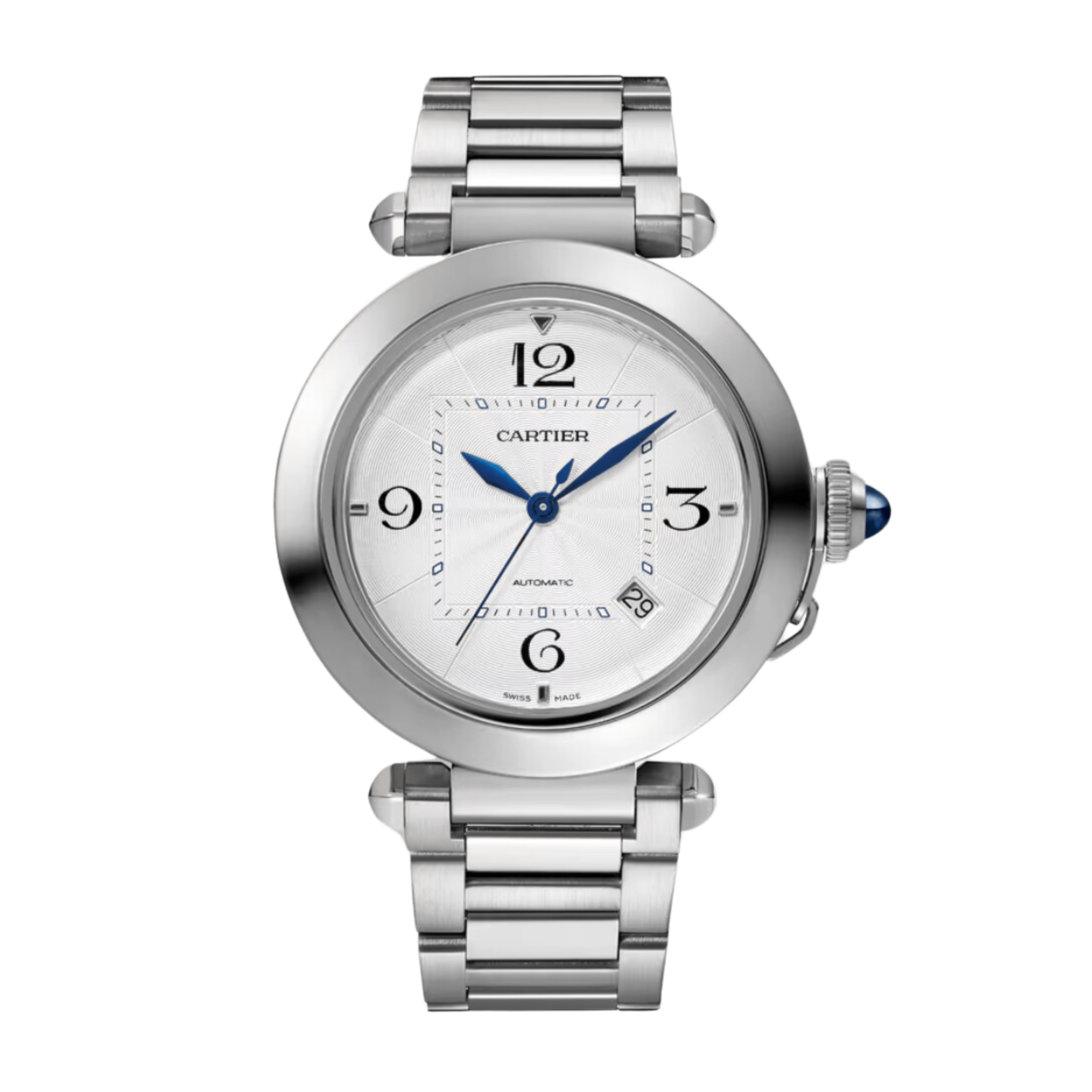 Pasha de Cartier watch 41 mm silvered flinqué dial - United Luxury