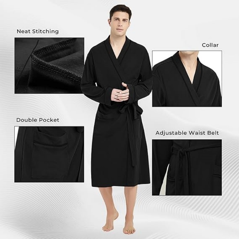 100% Cotton Men's Knit Bathrobe