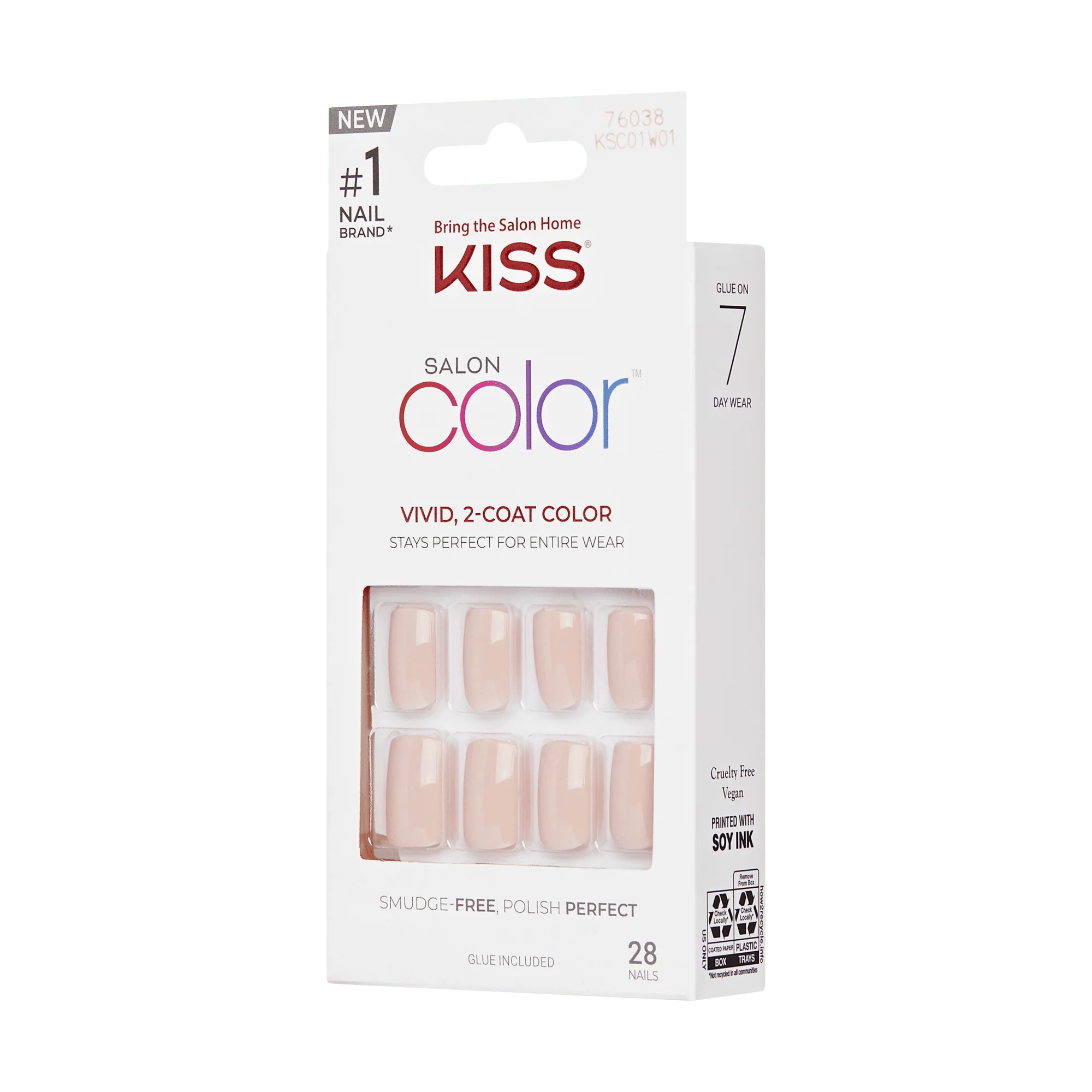 KISS Salon Color Press On Glue Nails - Landslide
