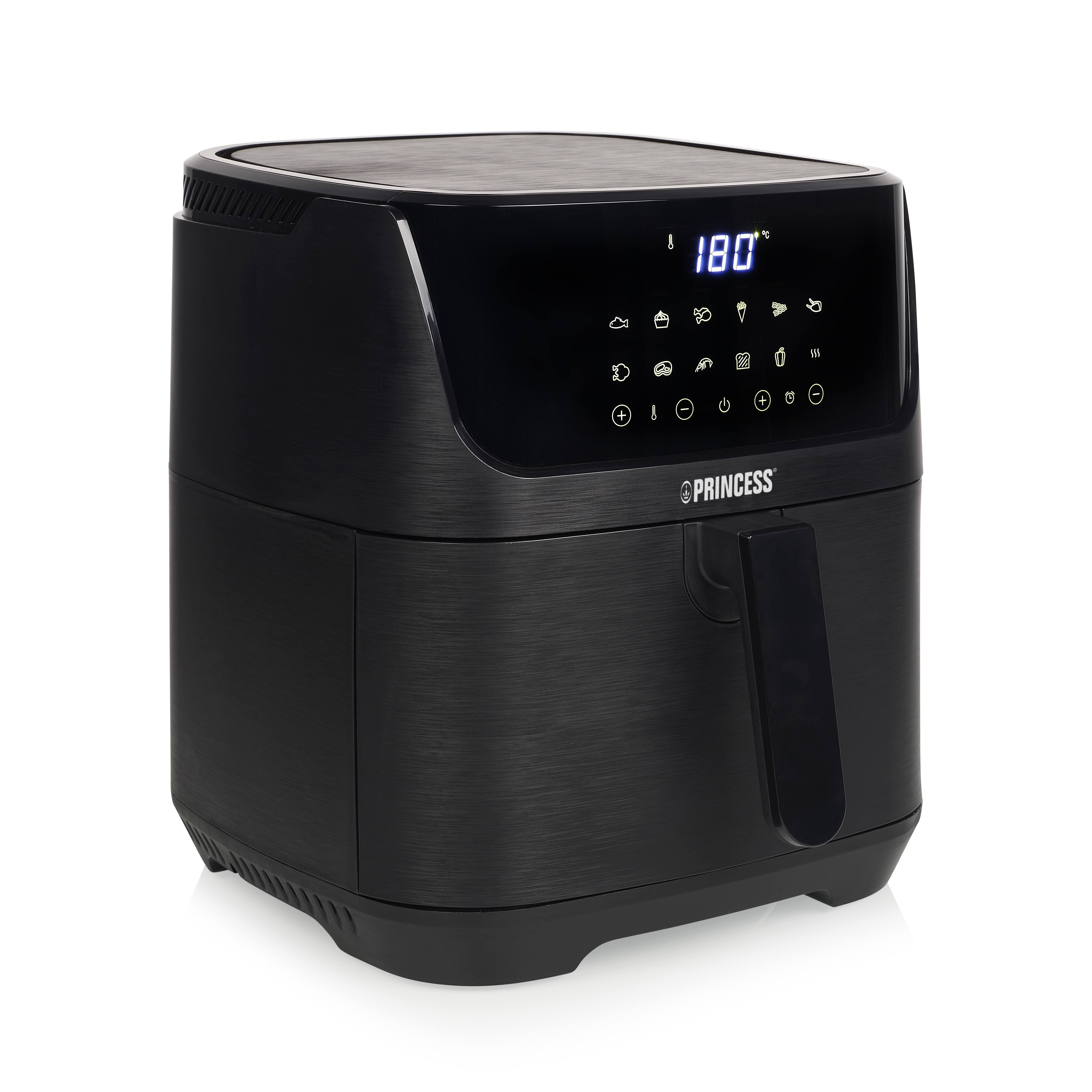 Princess Friggitrice ad Aria Digitale 6,5 L – con divisorio rimovibile – 60 percento di consumo energetico in meno – Schermo Tattile Digitale