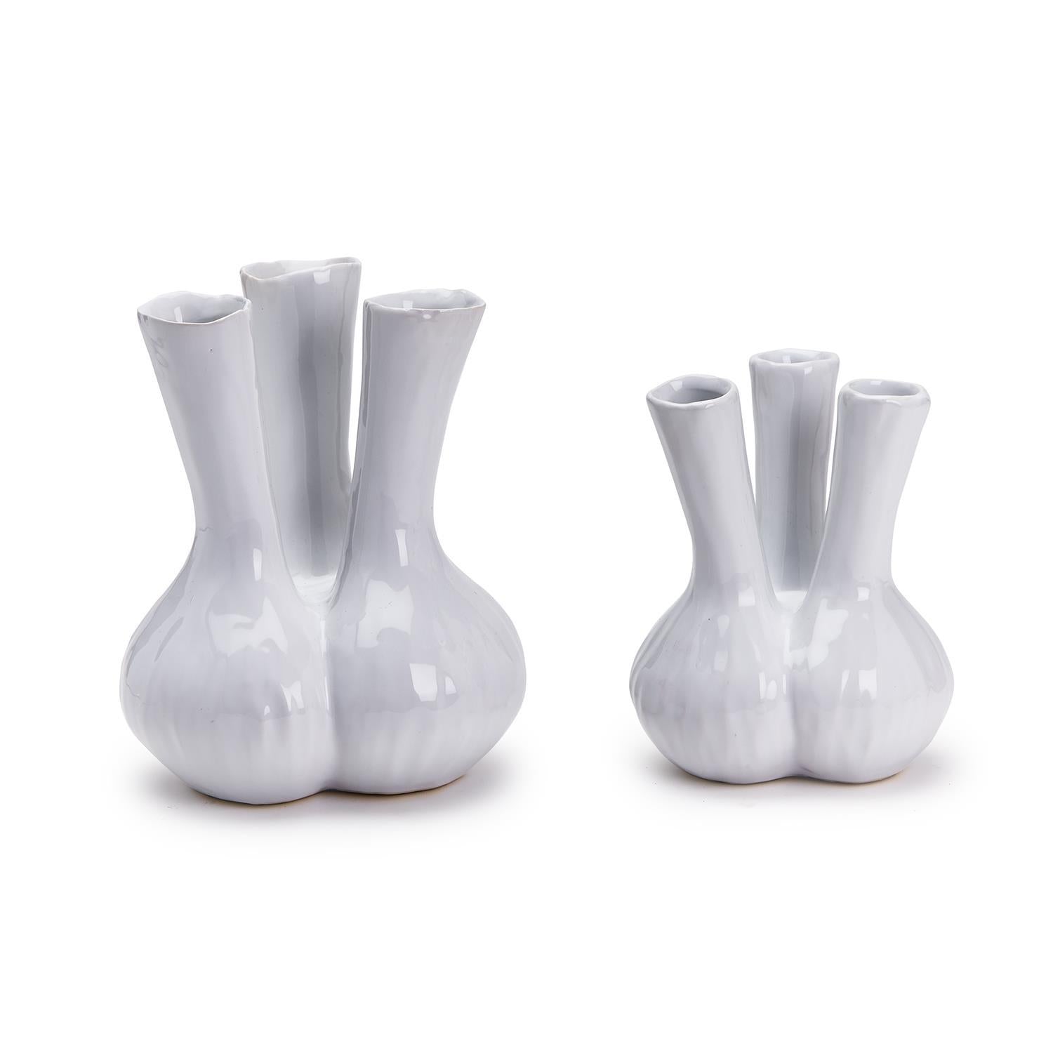 Floral Pattern Glass Clear Small Fluted Vase