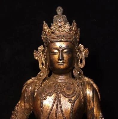 46CM Old Chinese Bronze Statue Buddha CK233