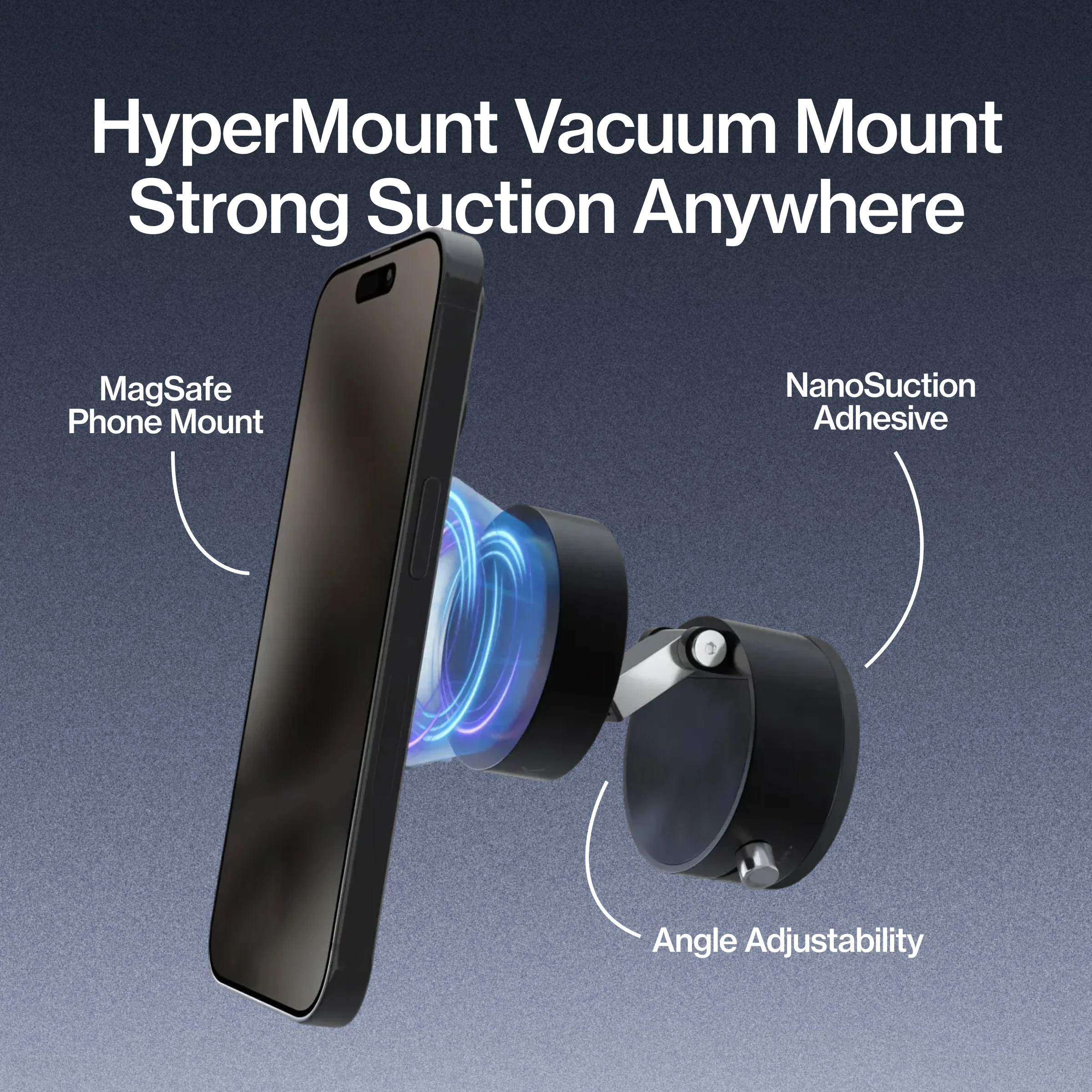 HyperMount (Gen 2) | Vacuum Car Mount | Compatible with All Smart Phones | iPhone or Android