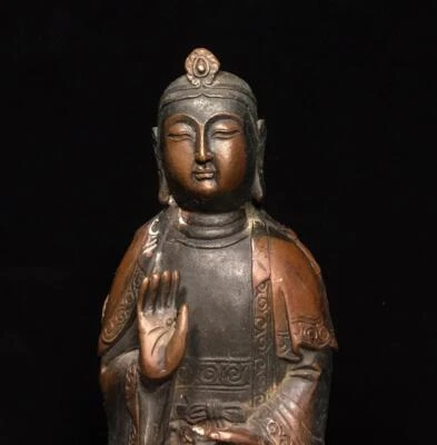 28CM Old Chinese Bronze Statue Buddha CK224
