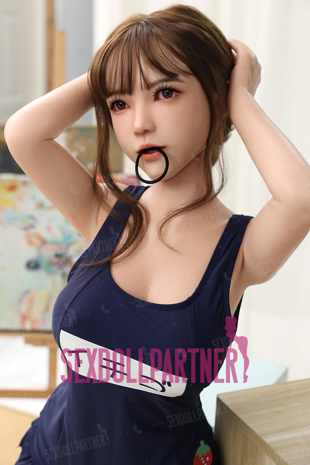 US Stock - Luneth 4.92ft/ 150cm #K170 ROS Head Full Silicone Medium Tits Lightweight Real-life  Blowjob Sex Doll