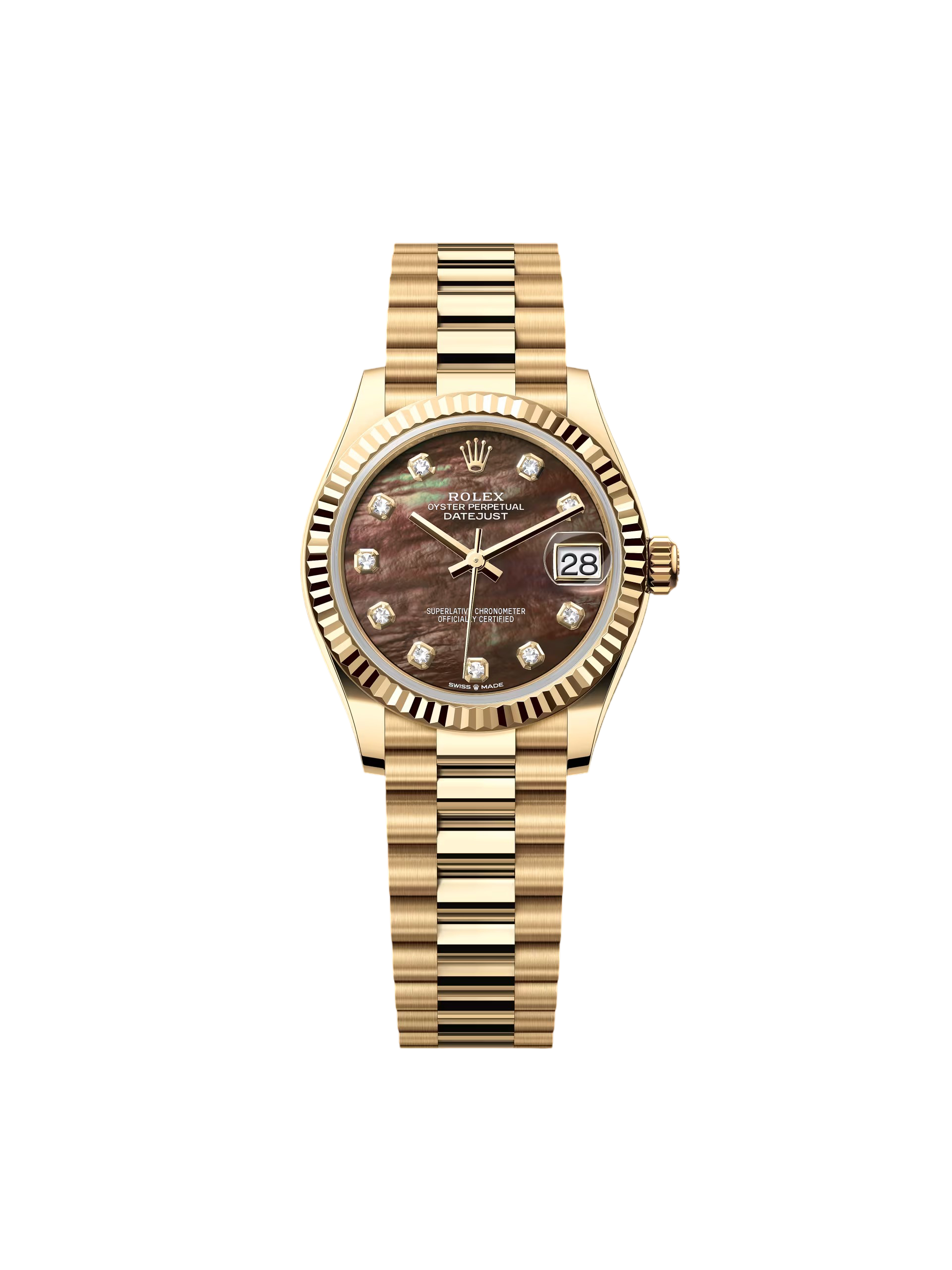 RLX Datejust m278278-0038 Black Mother-of-Pearl 31mm Dial President Bracelet Watch