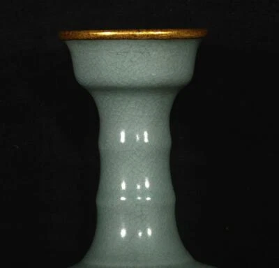 29CM Xuanhe Signed Old Chinese Ru Yao Ru Kiln Vase w/flower N2970