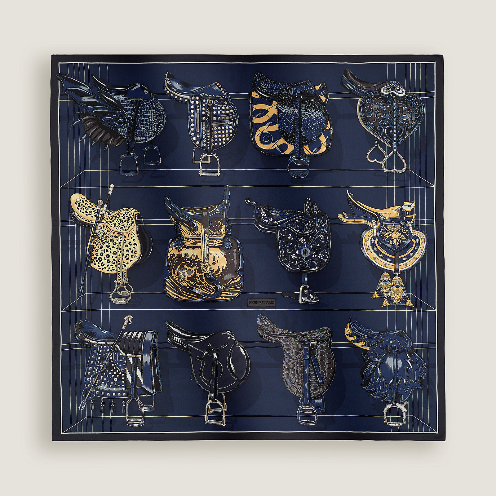 Tous en Selle embroidered scarf 90