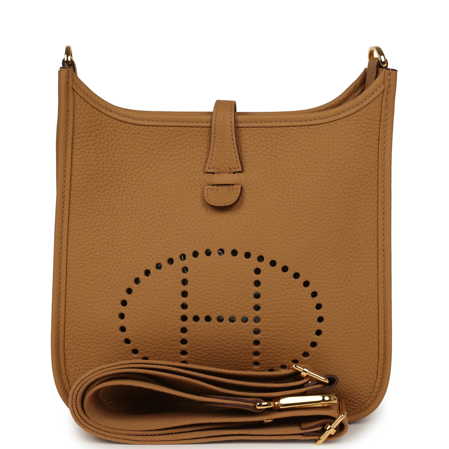 HERMÈS Evelyne III PM Biscuit Clemence Gold Hardware