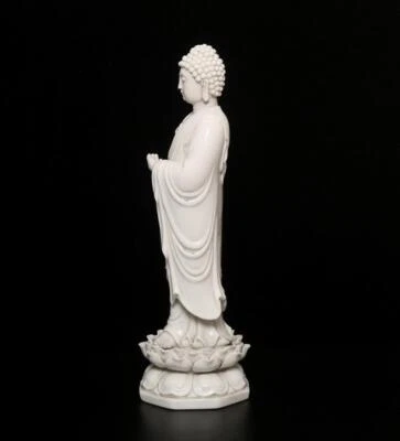 41CM Old Antique Chinese White Glaze Dehua Buddha Statue