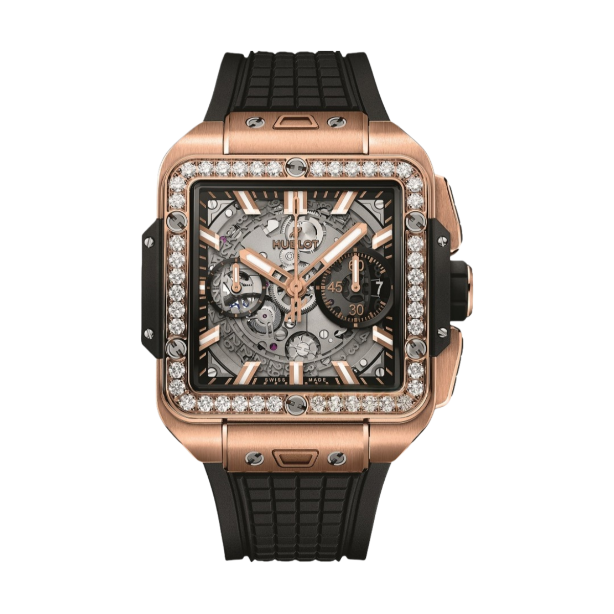 Hublot Shaped Square Bang Unico King Gold Diamonds 42mm 821.OX.0180.RX.1204