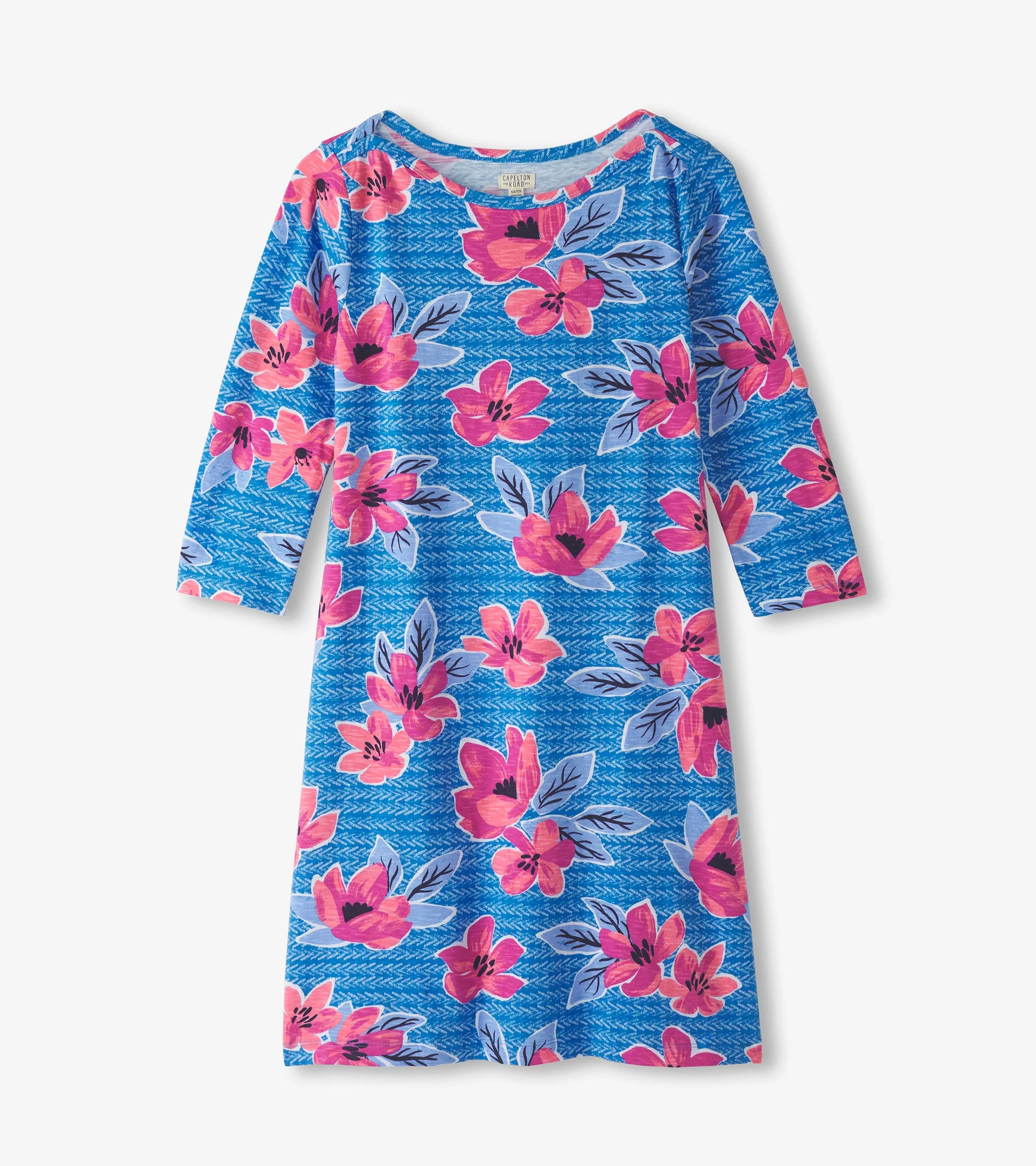 Women's Bold Blossoms Bateau Dress