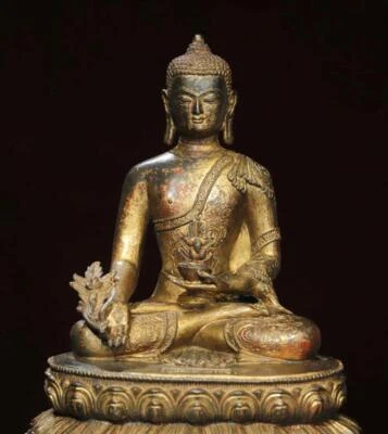 29CM Old Chinese Bronze Statue w/ Buddha N2877