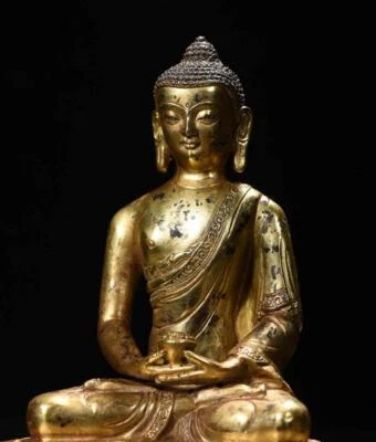 20CM Old Chinese Bronze Statue w/ Buddha N3522