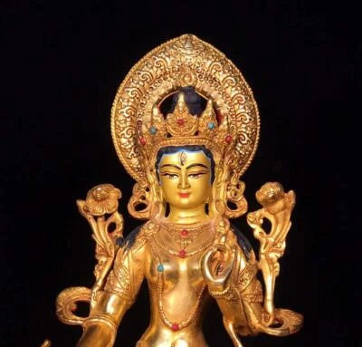 15CM Old Chinese Bronze Statue Buddha N1665