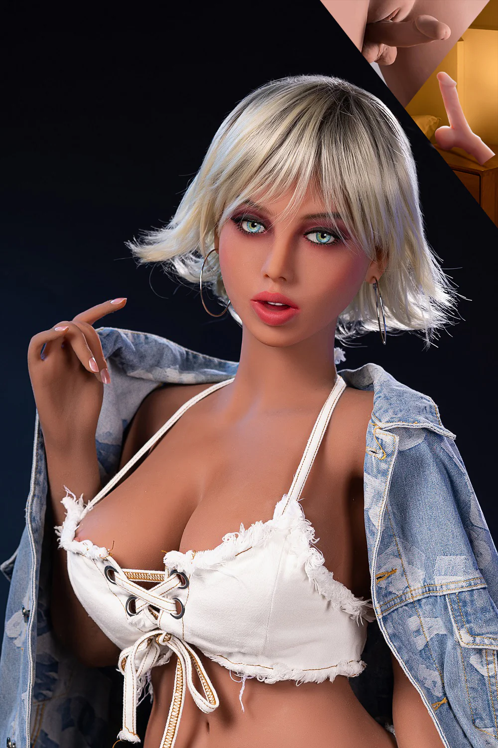 US Stock - Quanna 5ft34/ 163cm TPE Full Size Hot Tan Adult Lesbian Sex Doll With Dildo