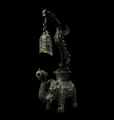 61CM Old Chinese Bronze Statue w/elephant N4260
