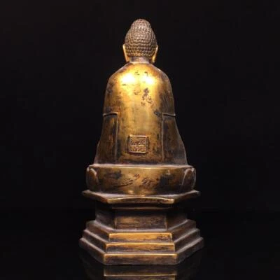 28CM Old Chinese Bronze Statue Buddha Q750