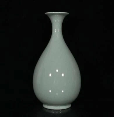 Qinglongsi Signed Old Chinese Ru Yao Ru Kiln Vase w/flower N2000