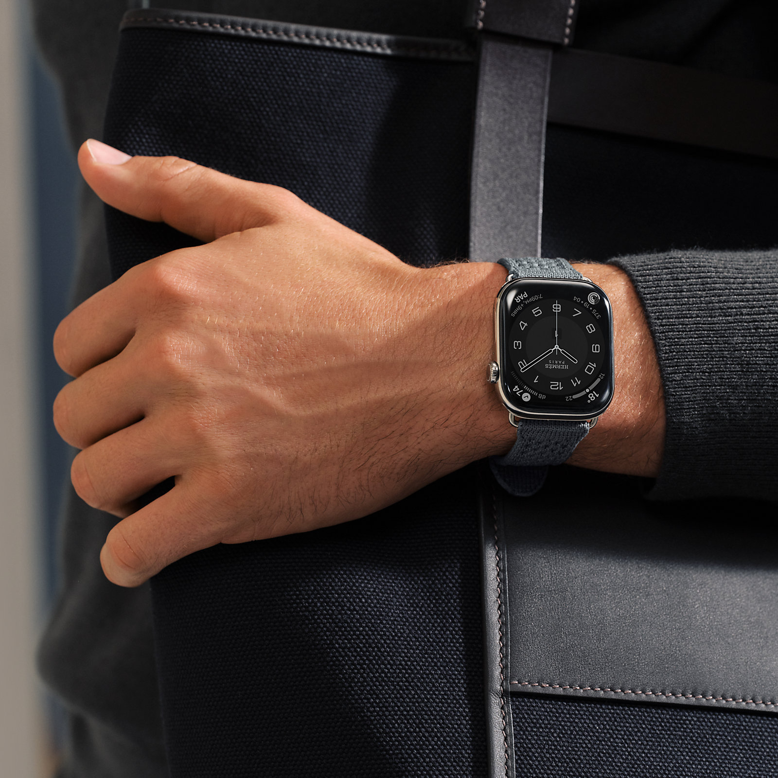 Series 11 case & Band Apple Watch Hermès Single Tour 46 mm Neo Tricot