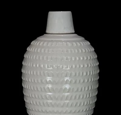 31CM Old Chinese Ding Kiln White Glaze Lid Vase N572