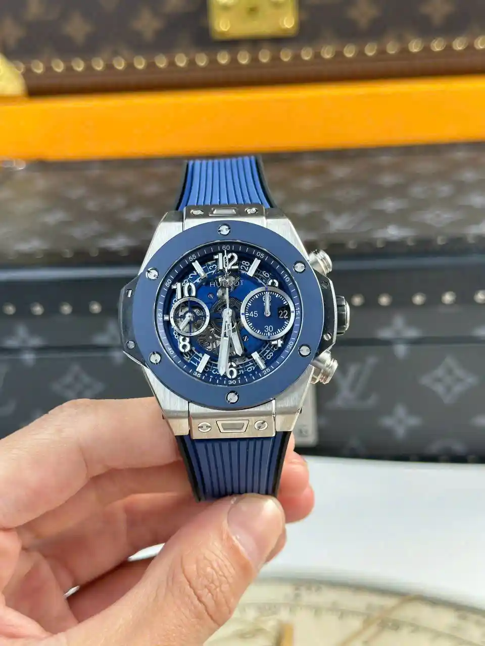 Hublot Big Bang Unico Titanium Blue Ceramic Chronograph Automatic 441.NL.5171.RX 42mm Men's Watch
