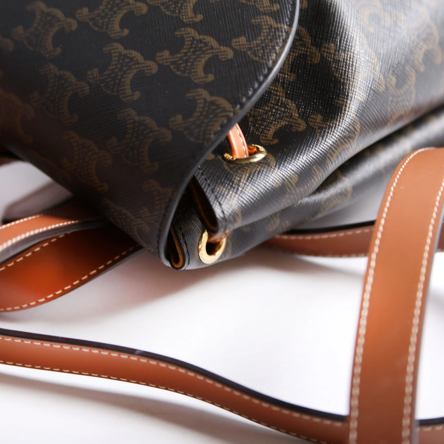 Triomphe Calfskin Bonnie Backpack Black/Brown
