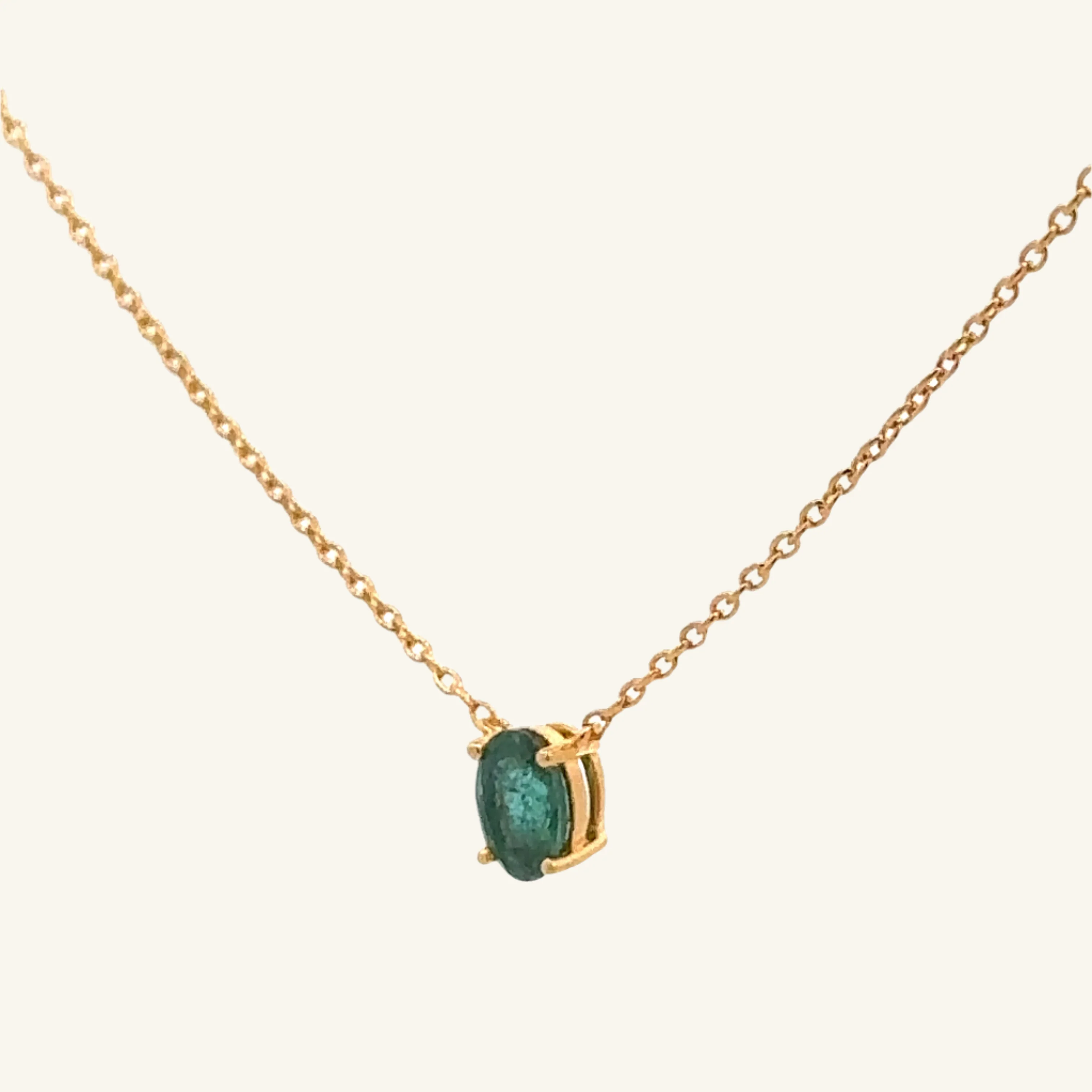 Oval Emerald Necklace
