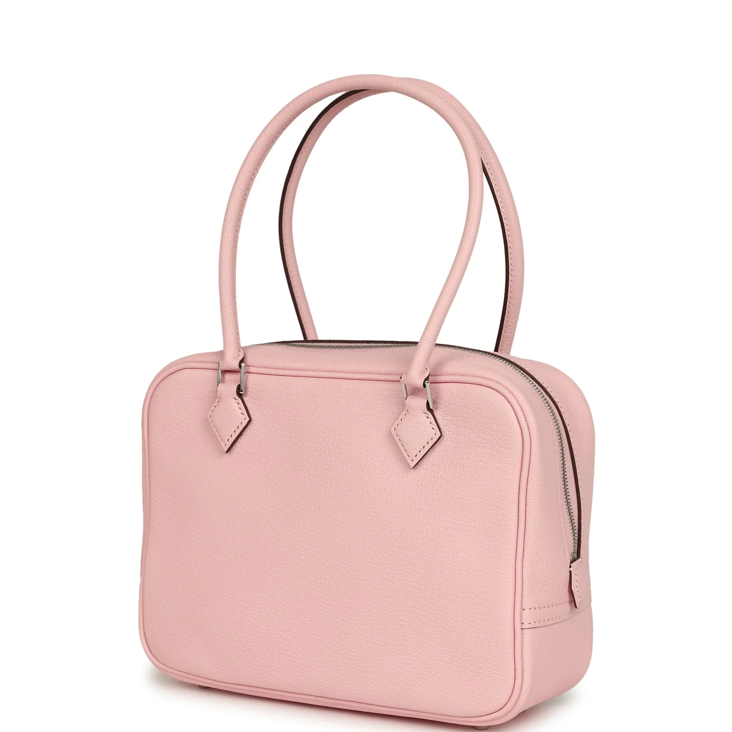 Hermes Mini Plume 21 Bag Rose Sakura Chevre Palladium Hardware