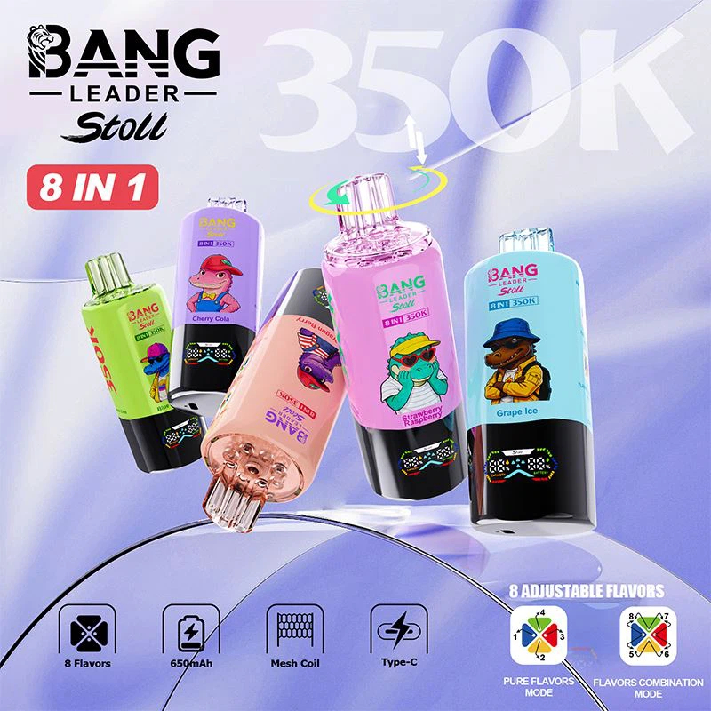 [Minimum order of two]Bang Leader 350K Puffs 8-in-1 Prefilled Vape | 8 Flavors in 1 Device,  Rechargeable, 3%  5%