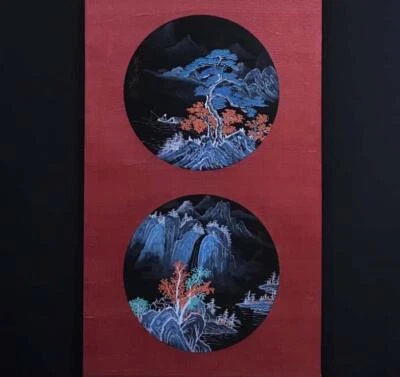 Zhang Daqian Signed Chinese Hand Painted Calligraphy Scroll w/landscape N2754