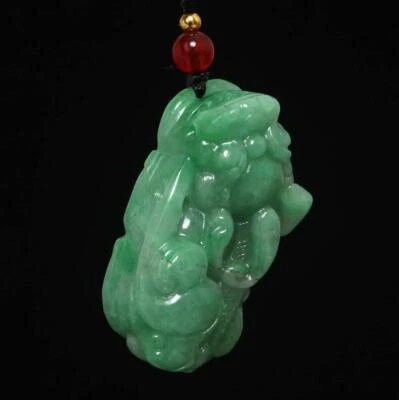 27G Chinese Natural Jadeite Jade Pendant w/kylin