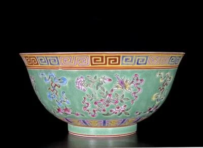Yongzheng Signed Old Chinese Colour Enamel Bowl W/flower N266