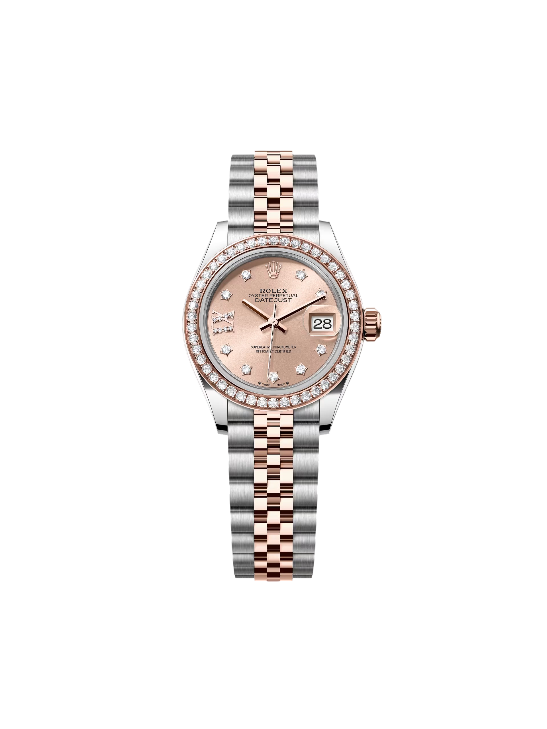 Rolex Lady-Datejust 28mm 279381RBR Rose Diamond Dial Oyster Bracelet
