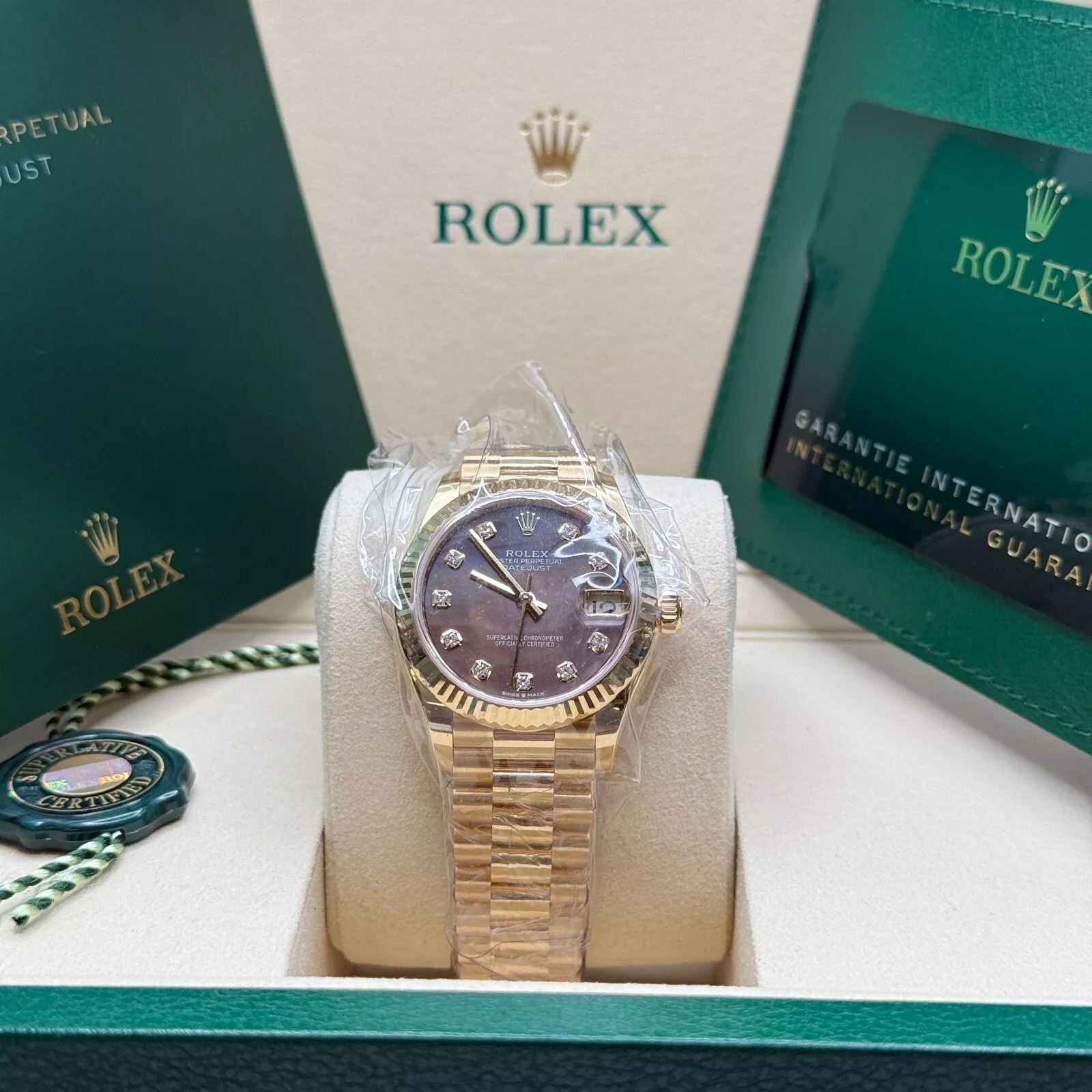 RLX Datejust m278278-0038 Black Mother-of-Pearl 31mm Dial President Bracelet Watch
