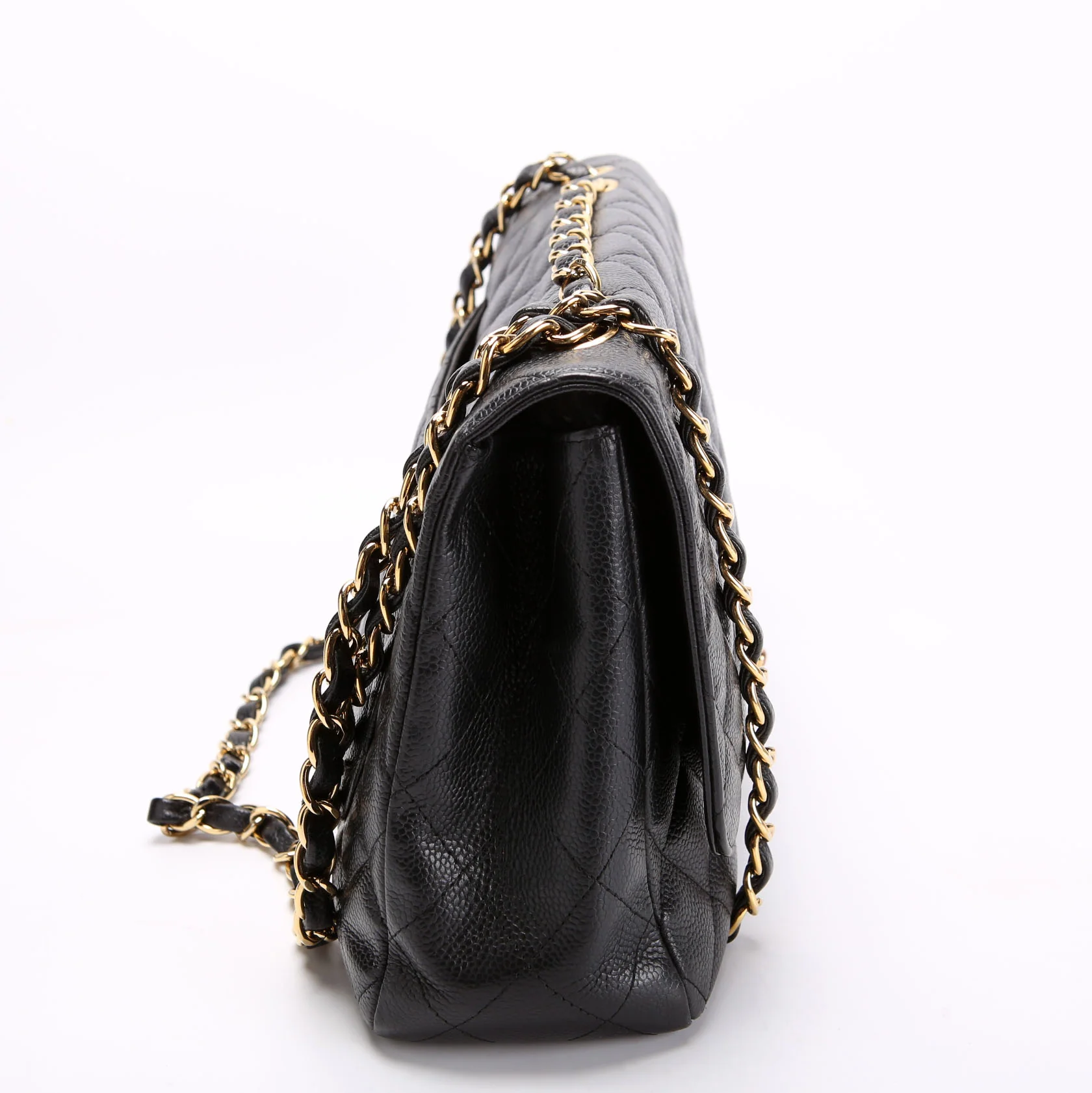 CHANEL Classic Flap Jumbo Caviar 12M Black