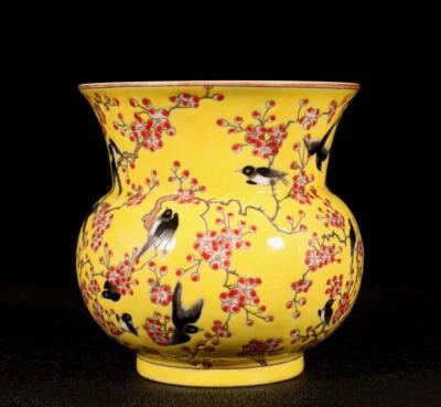 Tongzhi Signed Old Chinese Famille Rose Pot W/bird N1583