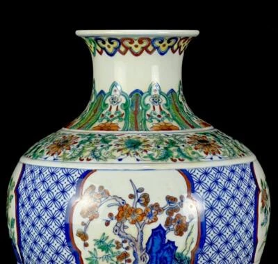 32CM Yongzheng Signed Old Chinese Doucai Vase W/ flower N1129