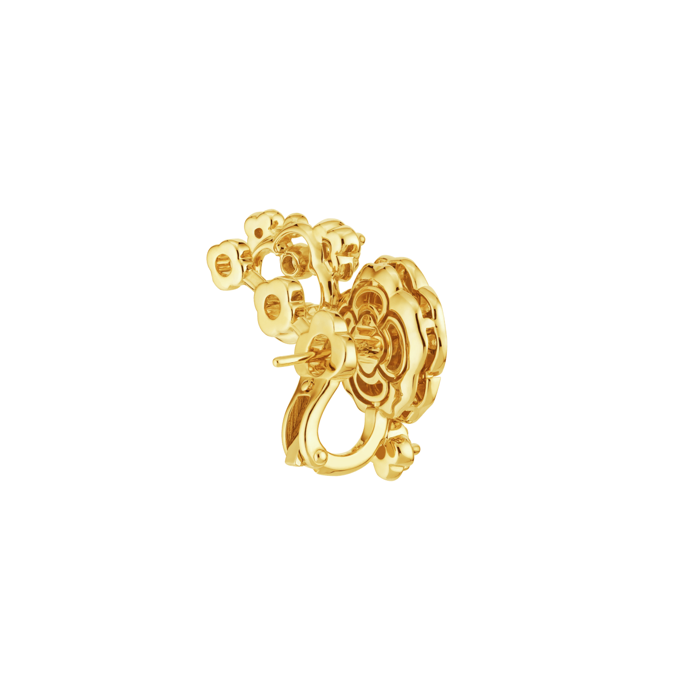 Bouton de Camélia crawling earrings