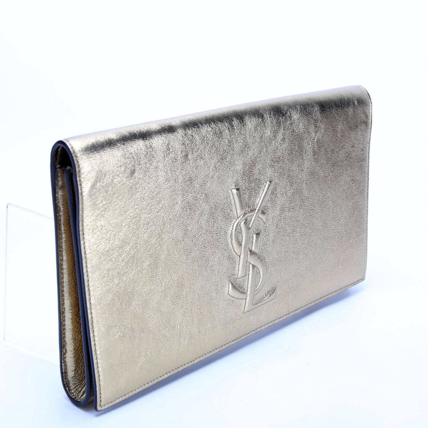 SAINT LAURENT 568937 Belle De Jour Large Clutch Gold