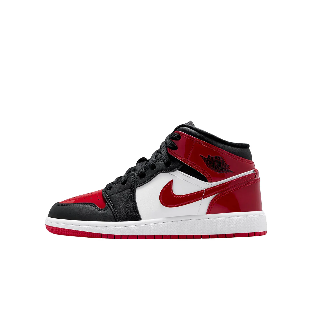 Air Jordan 1 Mid GS (Black/varsity Red-white)