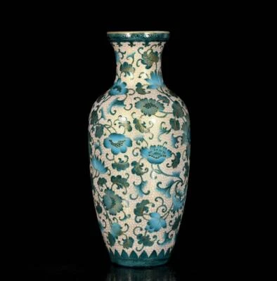 Qianlong Signed Old Chinese Colour Enamel Vase W/flower N3726