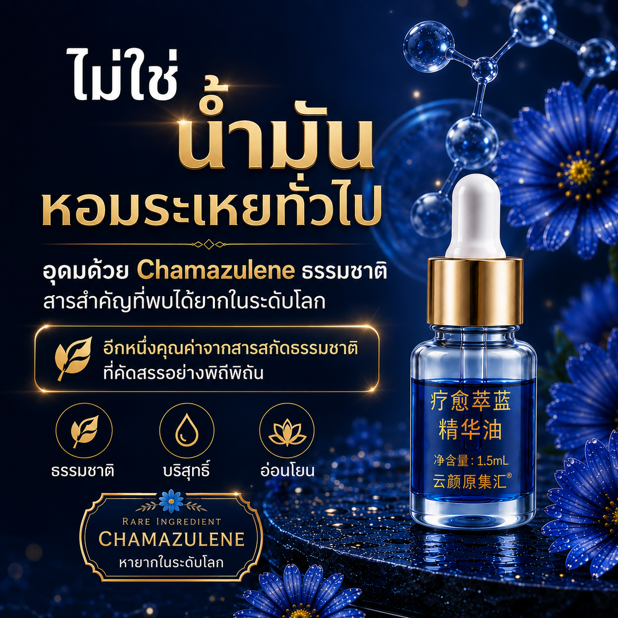 น้ำมันหอมระเหยบลูอาร์เทมีเซียสำหรับผิวร่างกาย น้ำมันทุกหยดมอบประสบการณ์ดูแลร่างกายอย่างล้ำลึก-หนึ่งกล่องบรรจุ 10 ขวด
